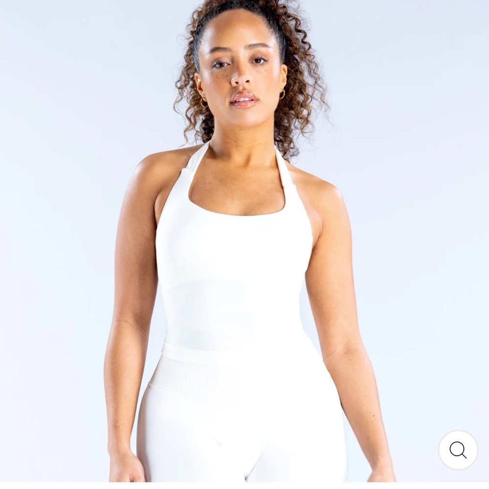DFYNE Ivory Impact Halter Top